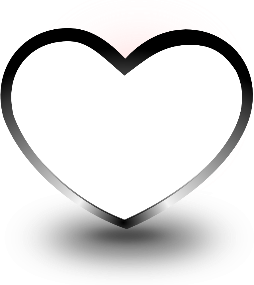Heart In Black Clipart (999x999), Png Download