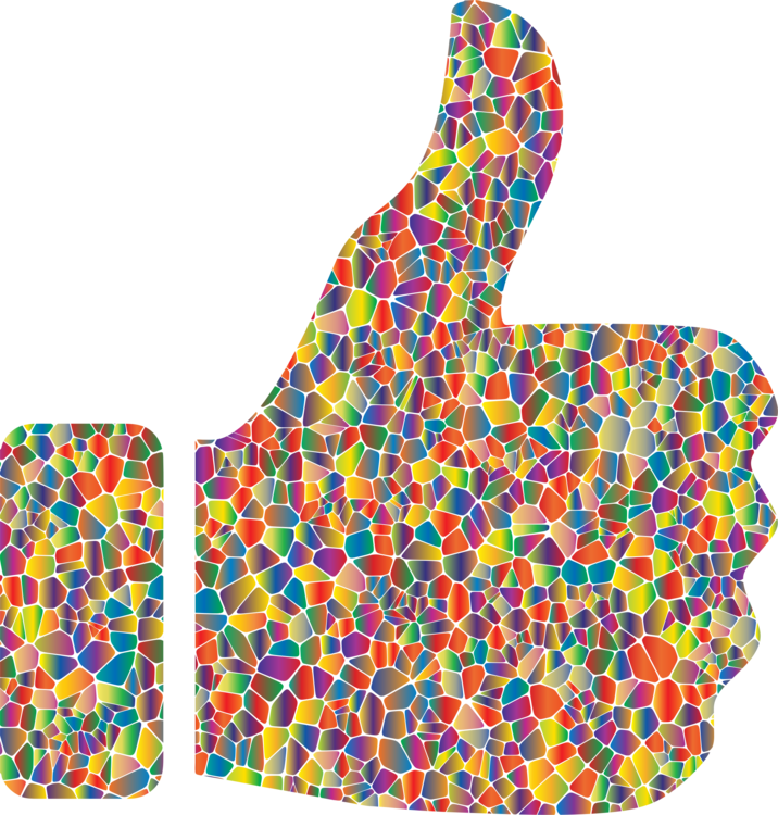 Thumb Signal Emoji Ok Smiley - Rainbow Thumbs Up Emoji Clipart (716x750), Png Download
