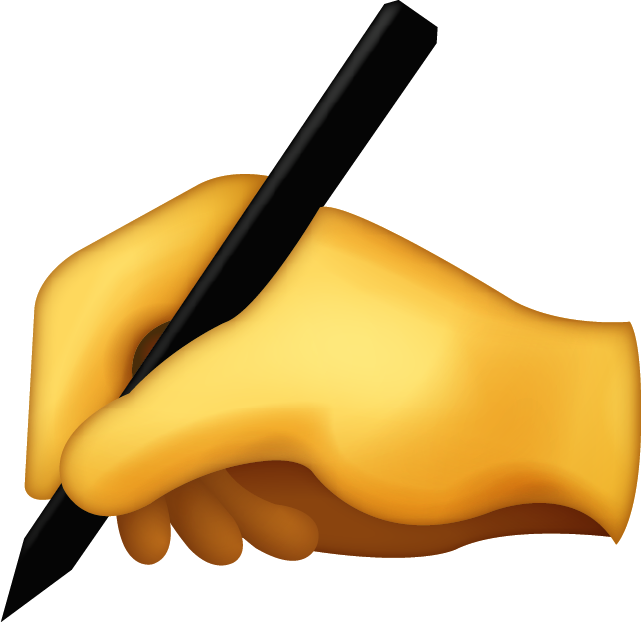 Hand Emoji Clipart Ios - Writing Hand Emoji Png Transparent Png (641x622), Png Download