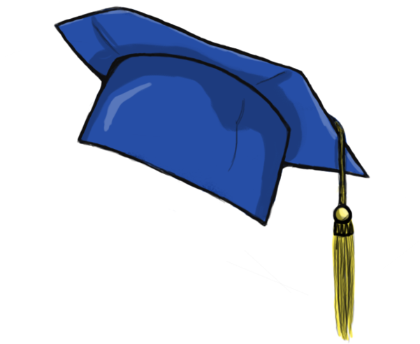 Grad Cap - Blue Graduation Cap Png Clipart (600x521), Png Download
