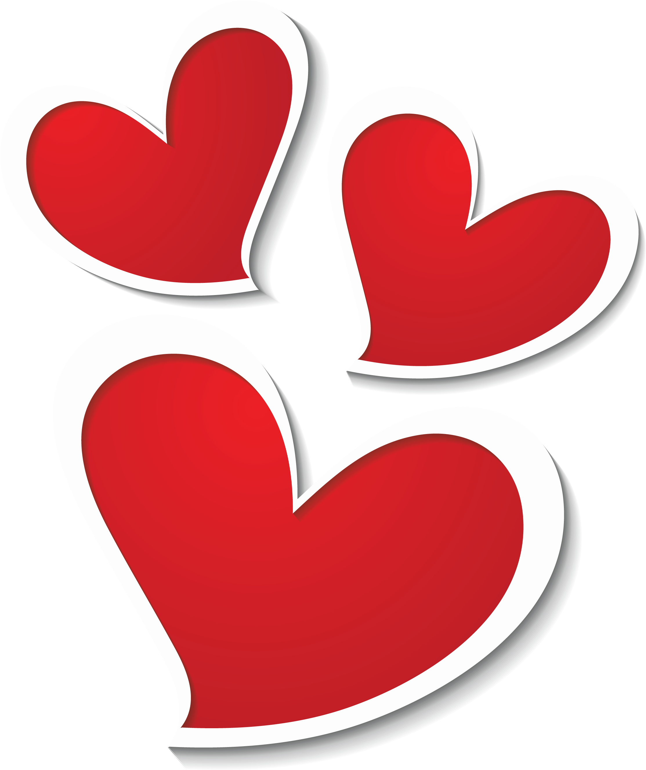 Three Hearts Decor Png Clipart Picture - Sweetheart Png Transparent Png (2500x3235), Png Download