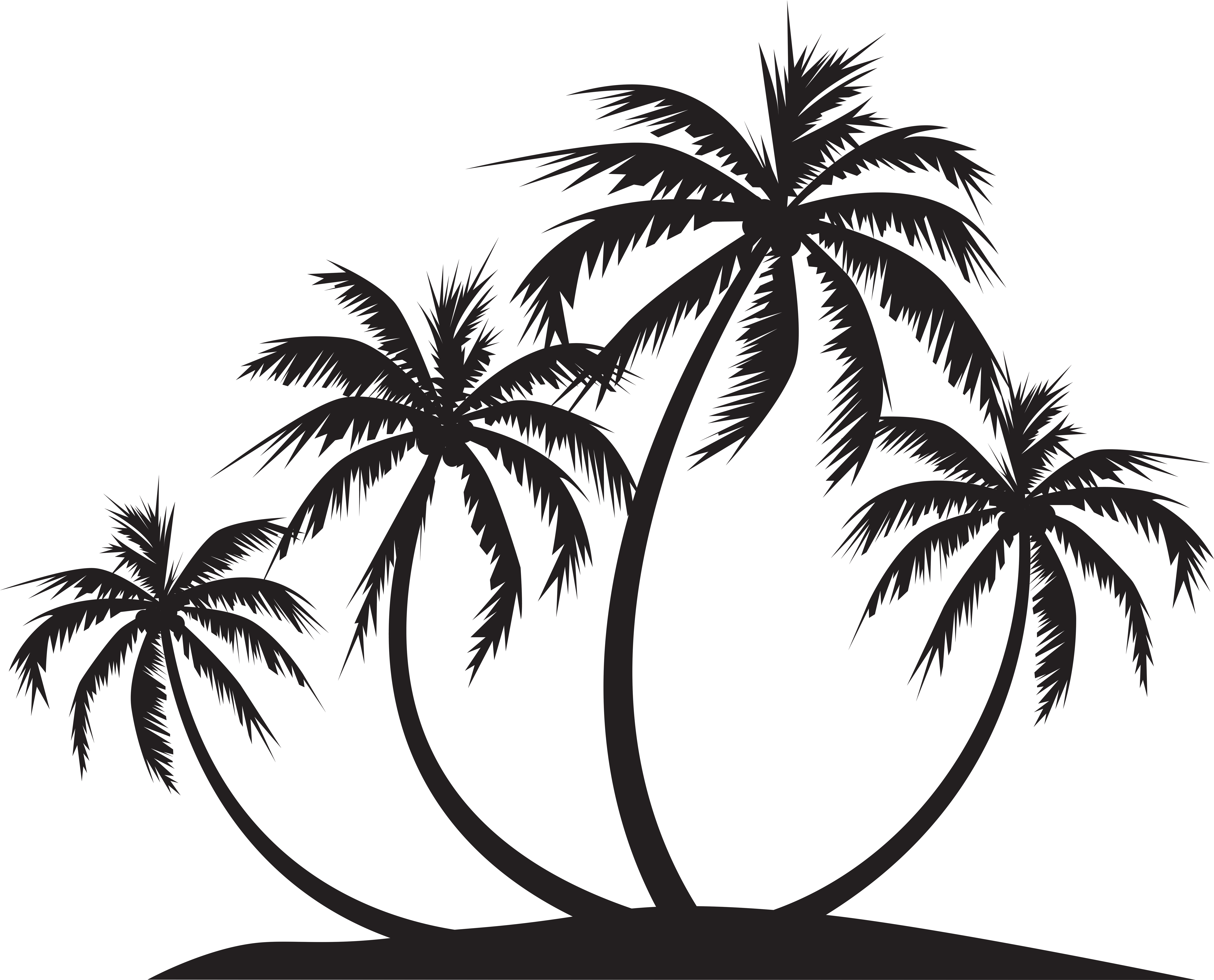 Palm Island Silhouette Png Clip Art Transparent Png (8000x6530), Png Download