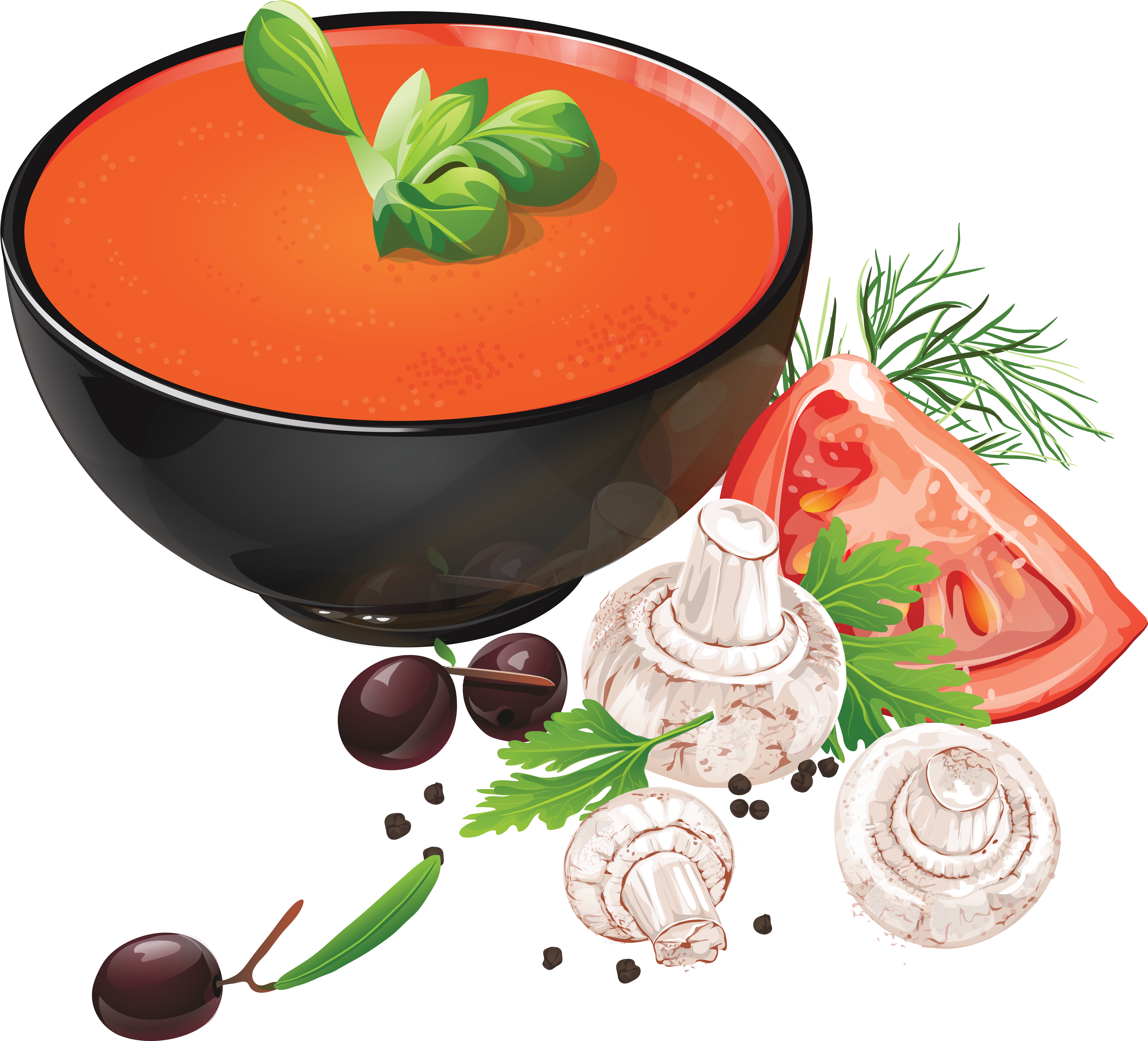 Download Transparent Png - Tomato Soup Clip Art (6944x6395), Png Download
