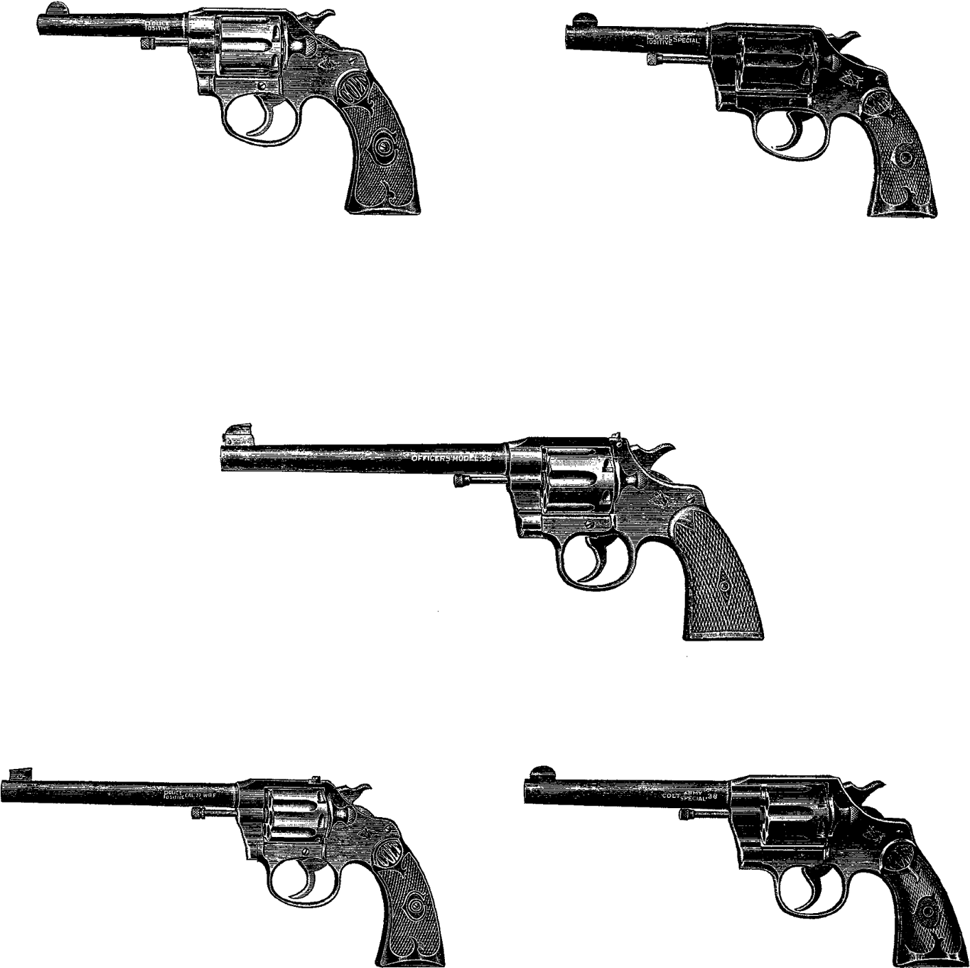 Digital Stamp Design Collage Sheet Downloadable Vintage - Collage Revolvers Clipart (1587x1600), Png Download