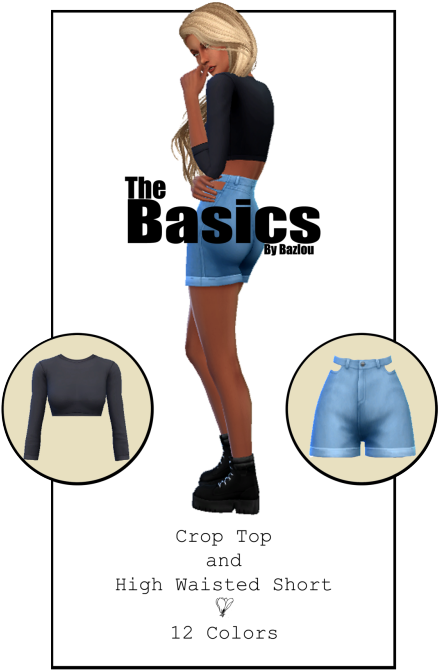 Sims 4 Hoe It Up Mod - Maxis Match Ts4 Shorts Clipart (500x707), Png Download