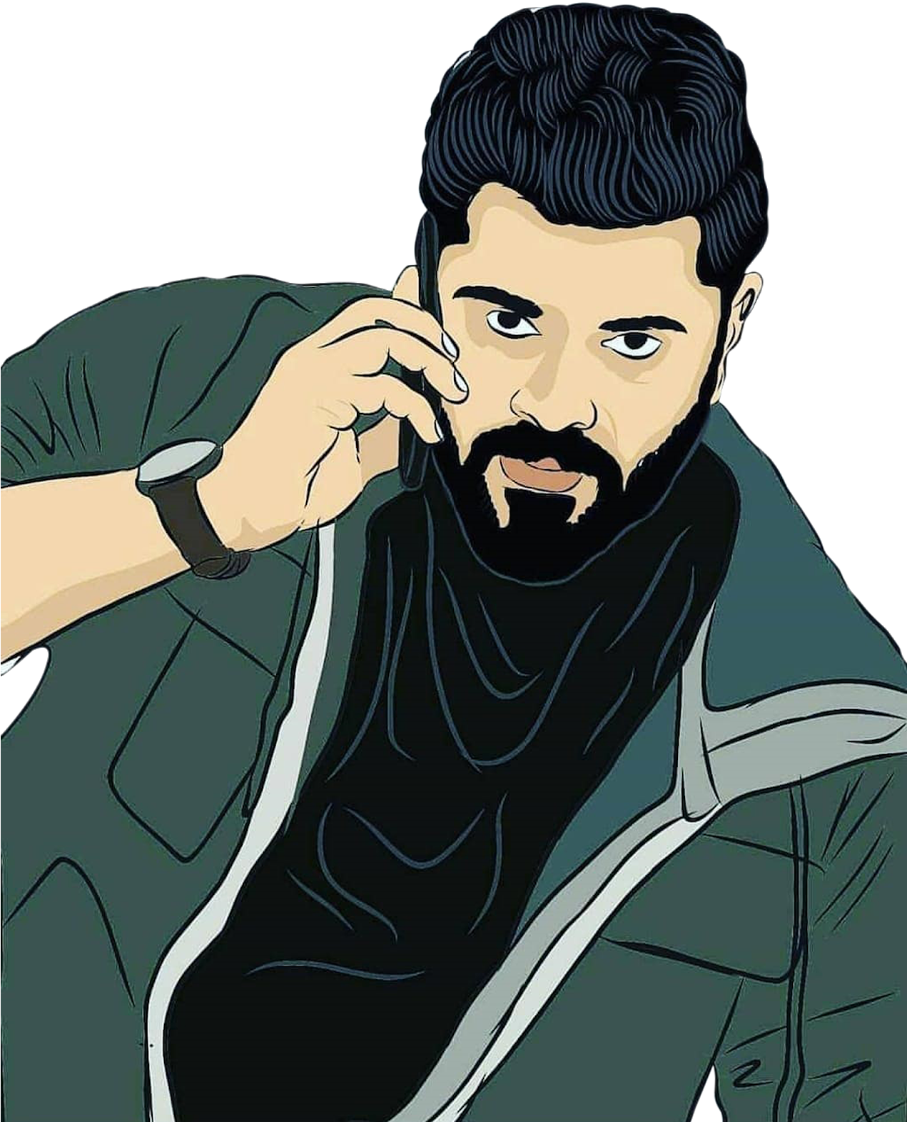 Nivin Pauly Whatsapp Ultra Hd Png Stickers And - Mikhael Nivin Pauly Pencil Drawing Clipart (1270x1600), Png Download