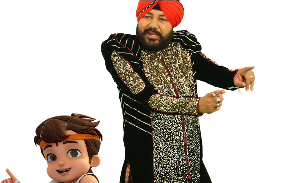 King Of Punjabi Pop, Dalermehndi Sings The Anthem Song - Daler Mehndi Sings Song For Chhota Bheem Film Clipart (1200x630), Png Download