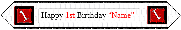1st Birthday Red Table Banner Party Supplies - Happy 79th Birthday Banner Clipart (576x576), Png Download
