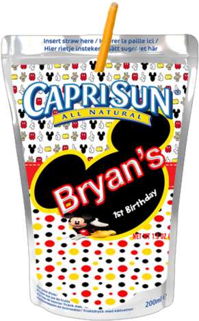 Mickey Mouse Capri Sun Label - Cartoon Clipart (600x600), Png Download