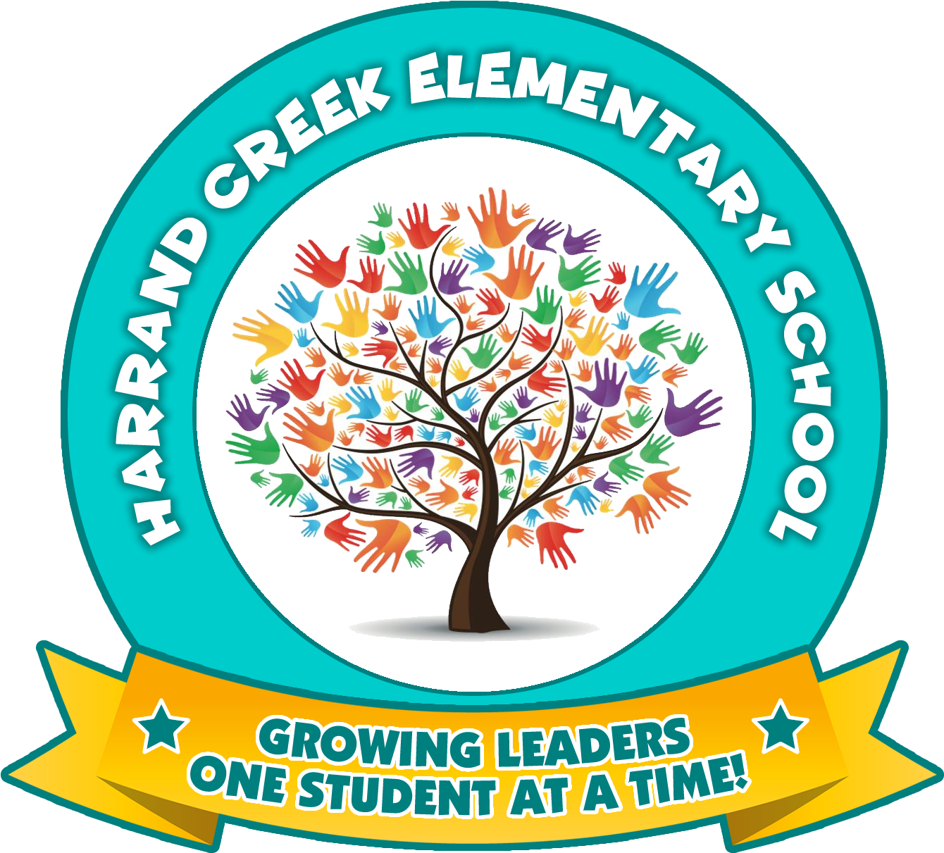 Harrand Creek Elementary - Arbol Con Manos De Colores Clipart (1400x1400), Png Download