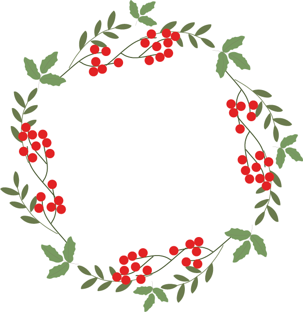 Graphic Design, Designer, Wreath, Point, Petal Png - Christmas Wreath Vector Png Clipart (623x641), Png Download