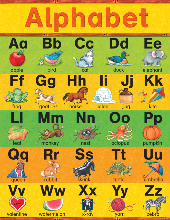 Tcr7635 Alphabet Chart From Susan Winget Image - Preschool Alphabet Chart Clipart (900x900), Png Download