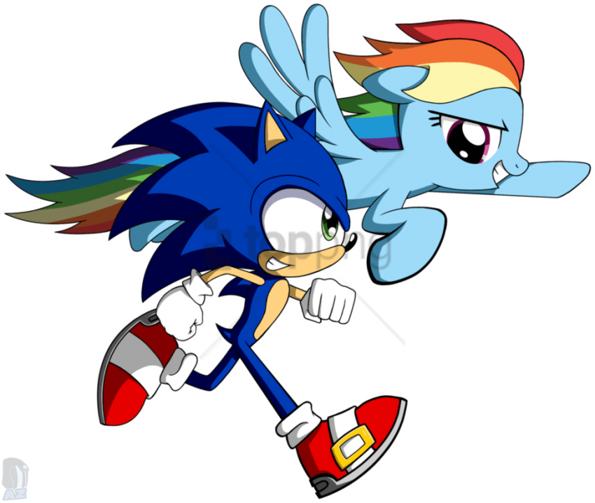 Free Png Fastest Friends Forever By Az Derped Unrn - Unicorn Sonic The Hedgehog Clipart (850x718), Png Download