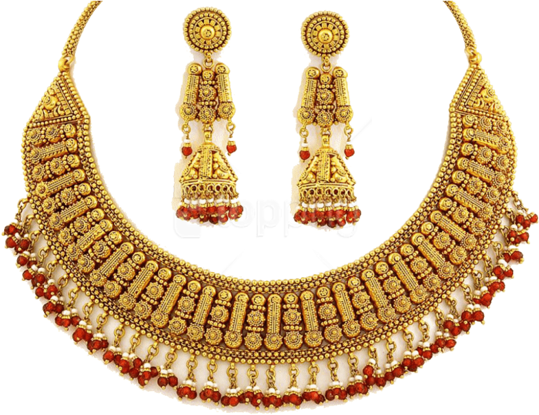 Free Png Jewellery Necklace Png - Gold Jewellery Clipart (850x637), Png Download
