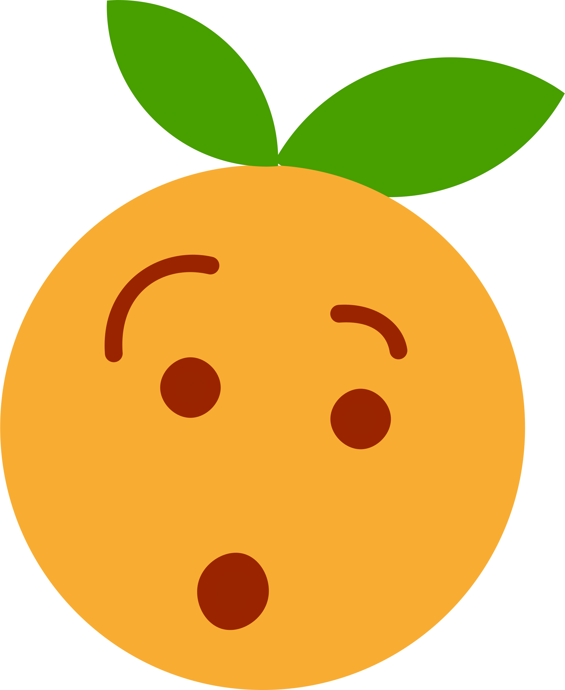 This Free Icons Png Design Of Smiley Clem Euh - Mandarin Orange Cartoon Clipart (1832x2237), Png Download