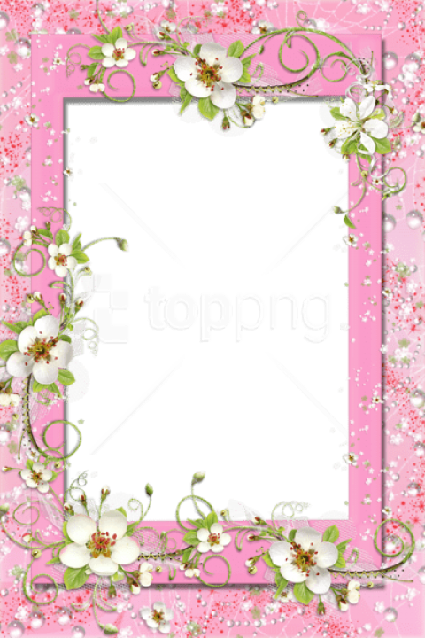 Free Png Transparent Pink Png Frame With Flowers Background - Marco Para Fotos Rosado Clipart (480x720), Png Download