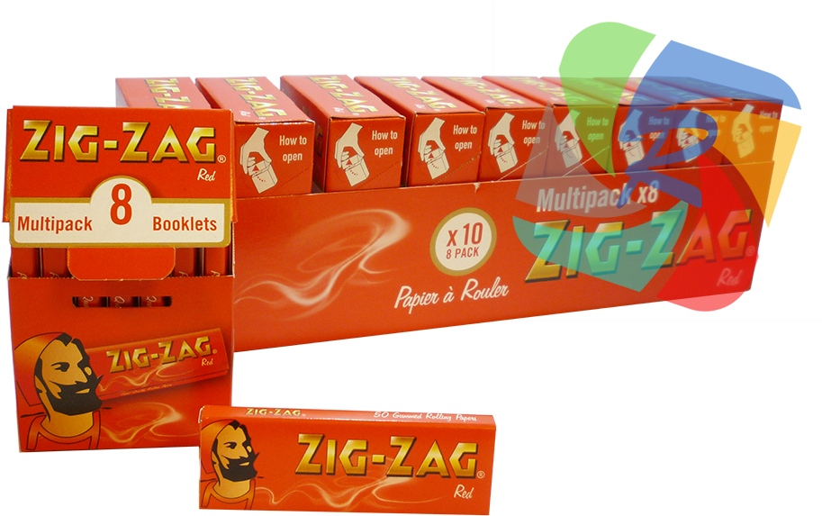 Zig Zag 8pk Red - Carton Clipart (913x573), Png Download