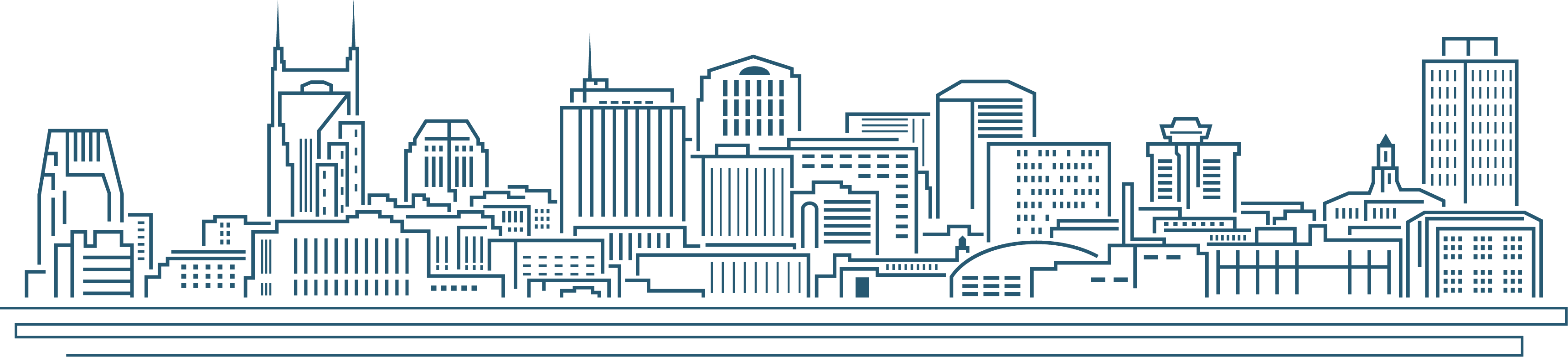 Clip Art About Us Executive Legal - Outline Nashville Skyline Drawing - Png Download (3440x783), Png Download