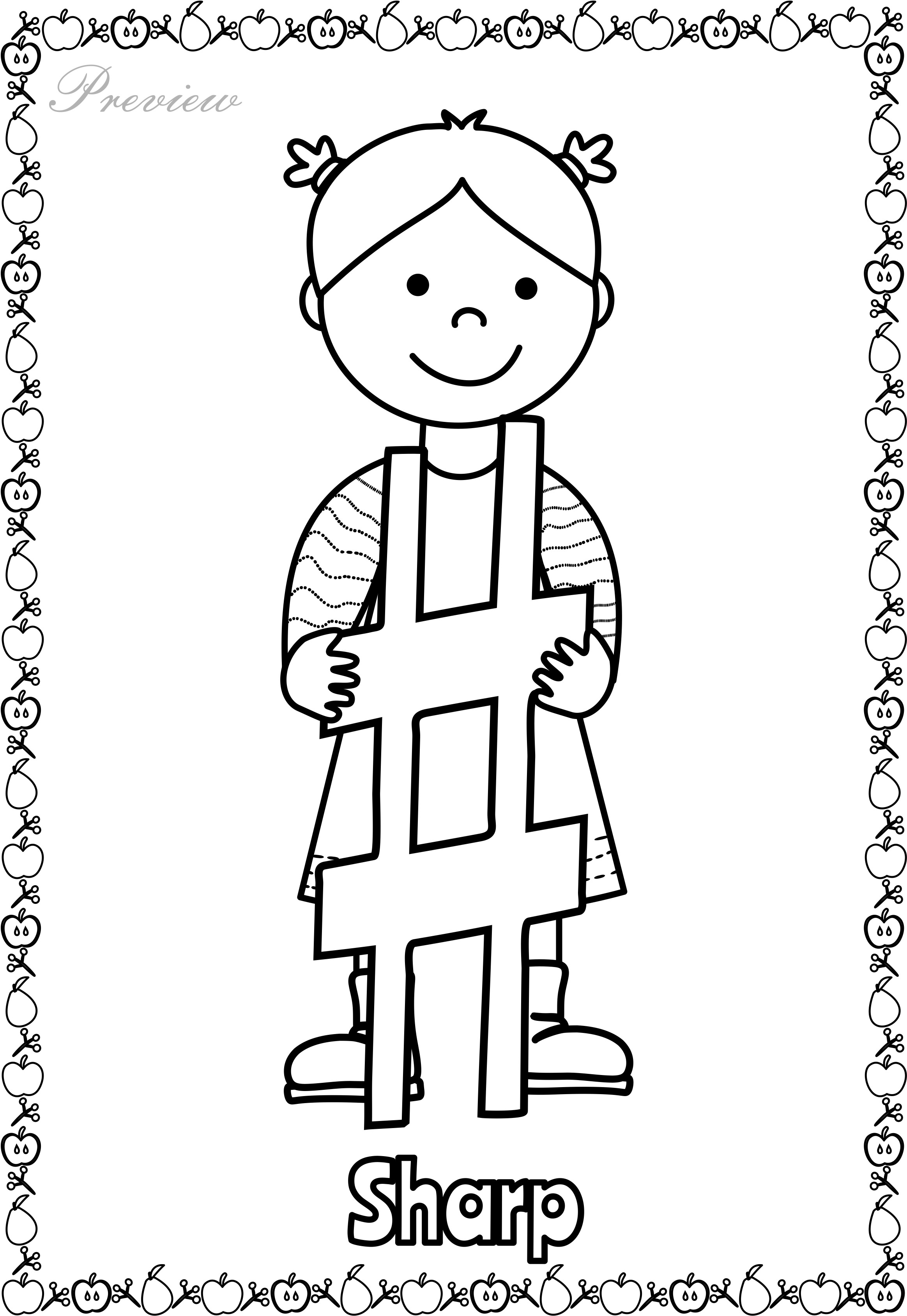 Fall Musical Posters For Coloring Music Symbols - Cartoon Clipart (2364x3378), Png Download