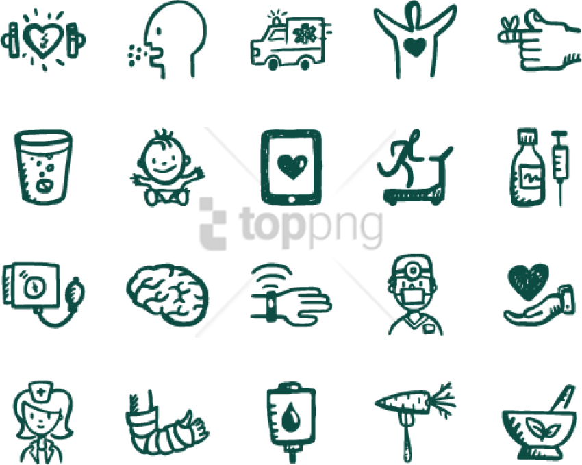 Free Png Health & Fitness Icons Clipart (850x679), Png Download
