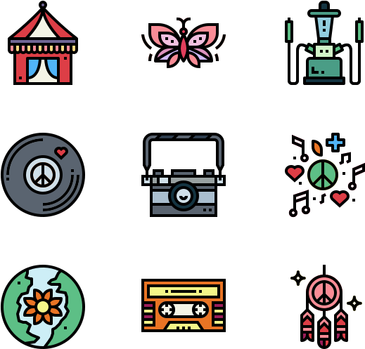 Hippie And Peace - Hair Color Icon Png Clipart (600x564), Png Download