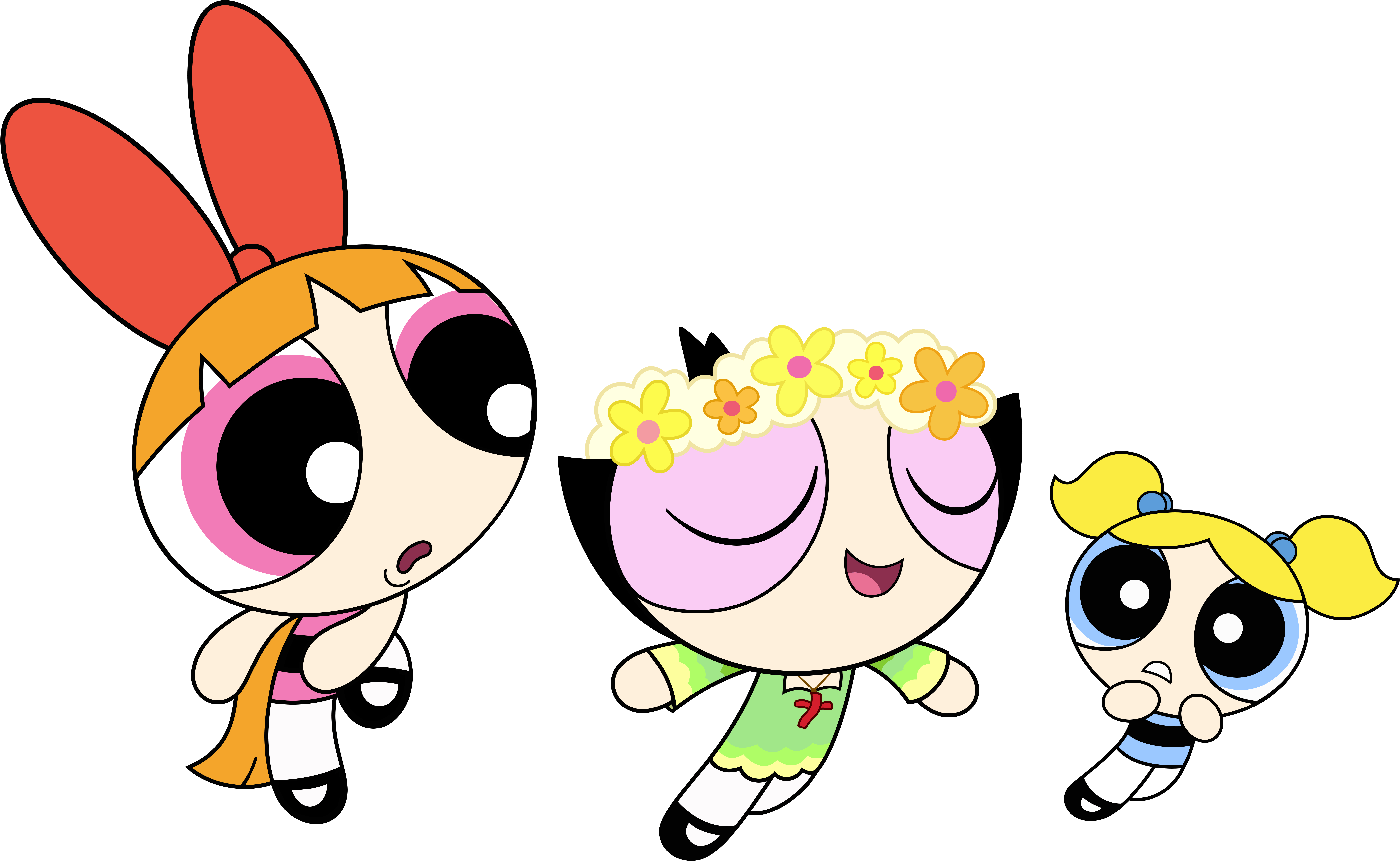 Hippie Cartoon - Powerpuff Girls 2016 Blossom Bubbles And Buttercup Clipart (7070x4347), Png Download