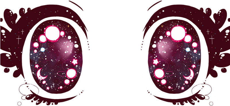 Great Transparent Kawaii Anime Face - Kawaii Anime Eyes Png Clipart (800x491), Png Download