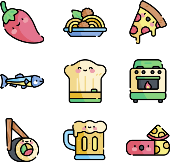 Gastronomy - Kawaii Food Icon Png Clipart (600x564), Png Download