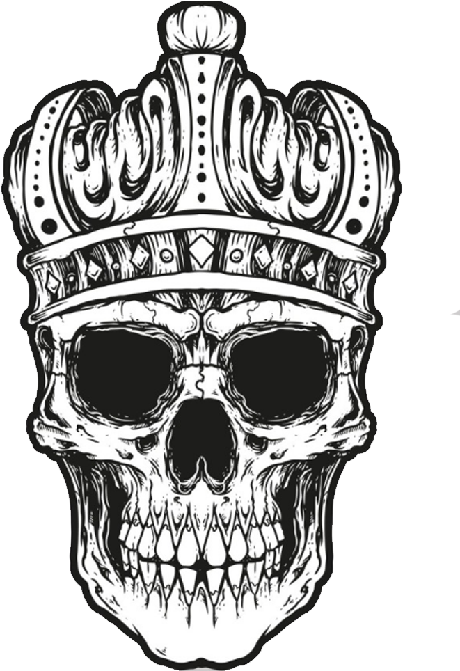 Bones Drawing Crown - King Skull Tattoo Ideas Clipart (1000x1000), Png Download