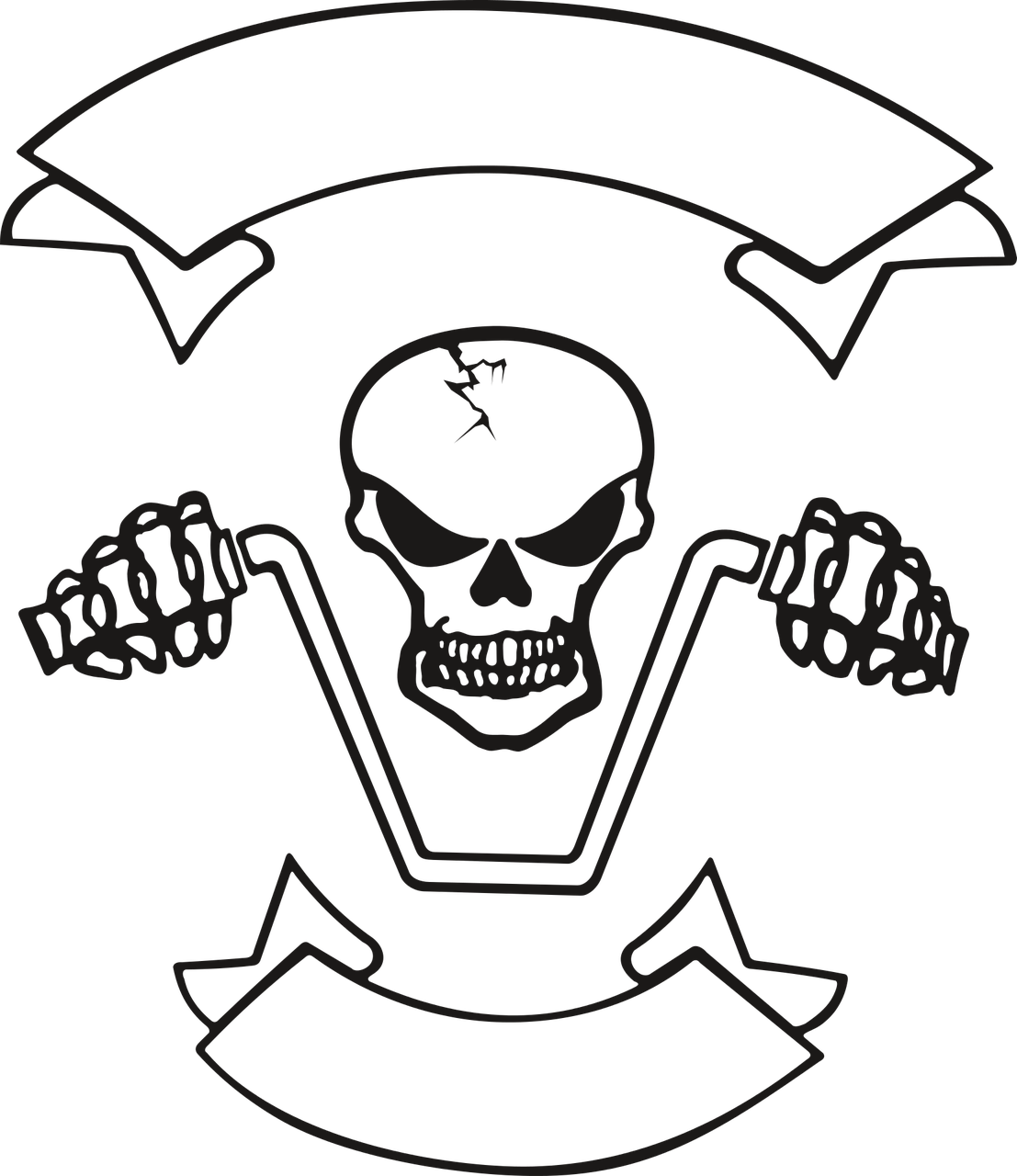 Head Of The,the Bones, - Rebel Biker Design Clipart (1107x1280), Png Download