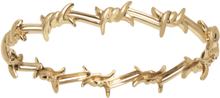 Barbed Wire Gold Bangle For Men - Bracciale Filo Spinato Oro Clipart (600x600), Png Download