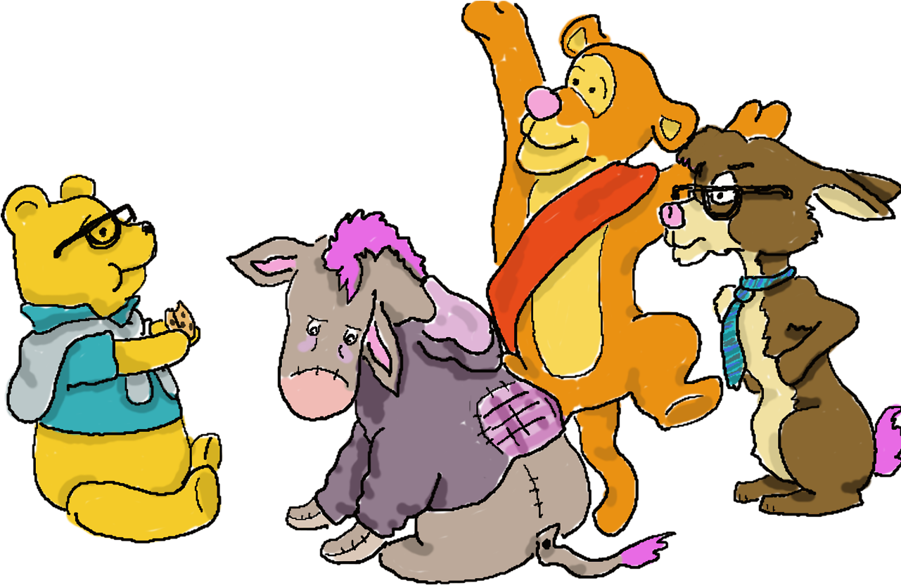 Because Virgil Would Obviously Be Eeyore - Human Winnie The Pooh Characters Clipart (1280x853), Png Download