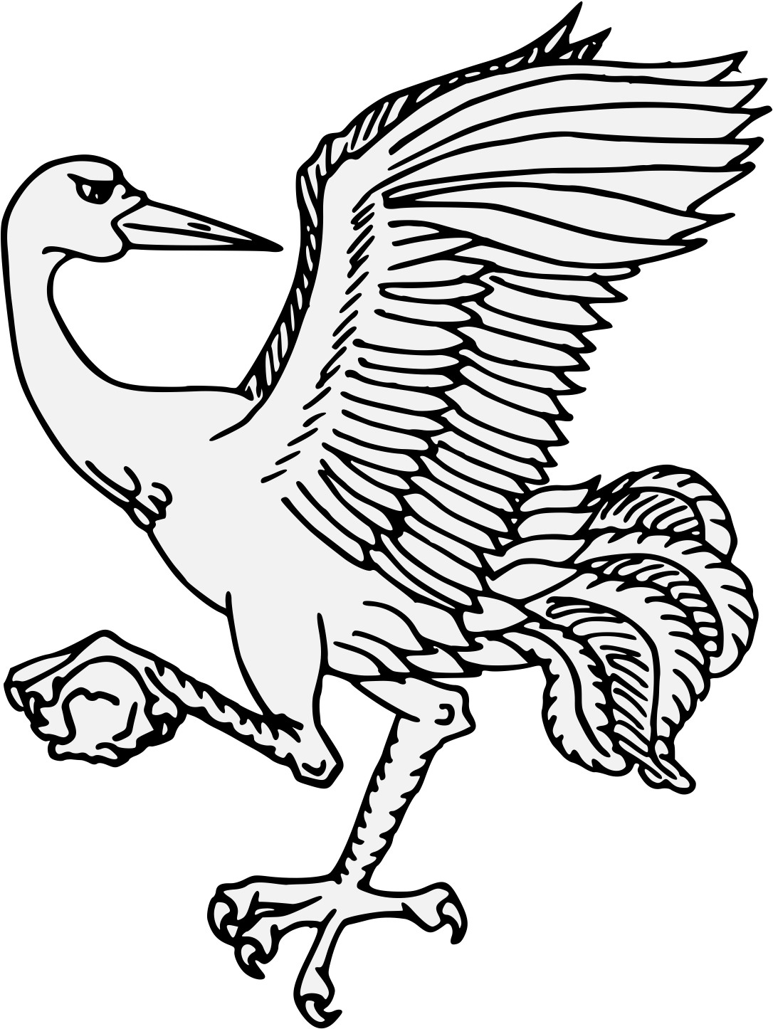 Crane Addorsed Regardant - Goose Clipart (1106x1465), Png Download