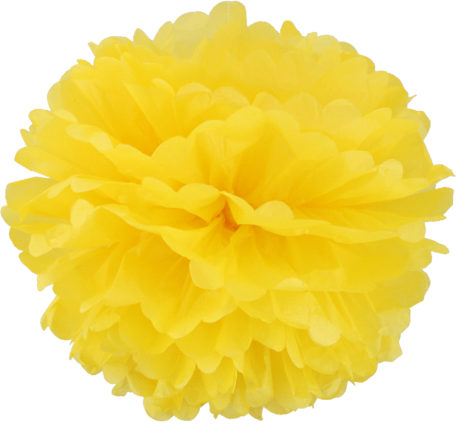 Round Tissue Pom Poms Yellow - Pom-pom Clipart (1000x946), Png Download