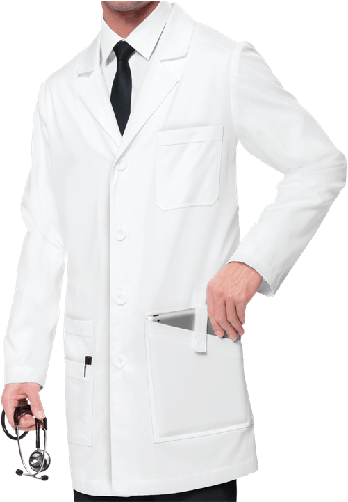 Shown In White - Batas Medicas Para Hombre Clipart (501x721), Png Download