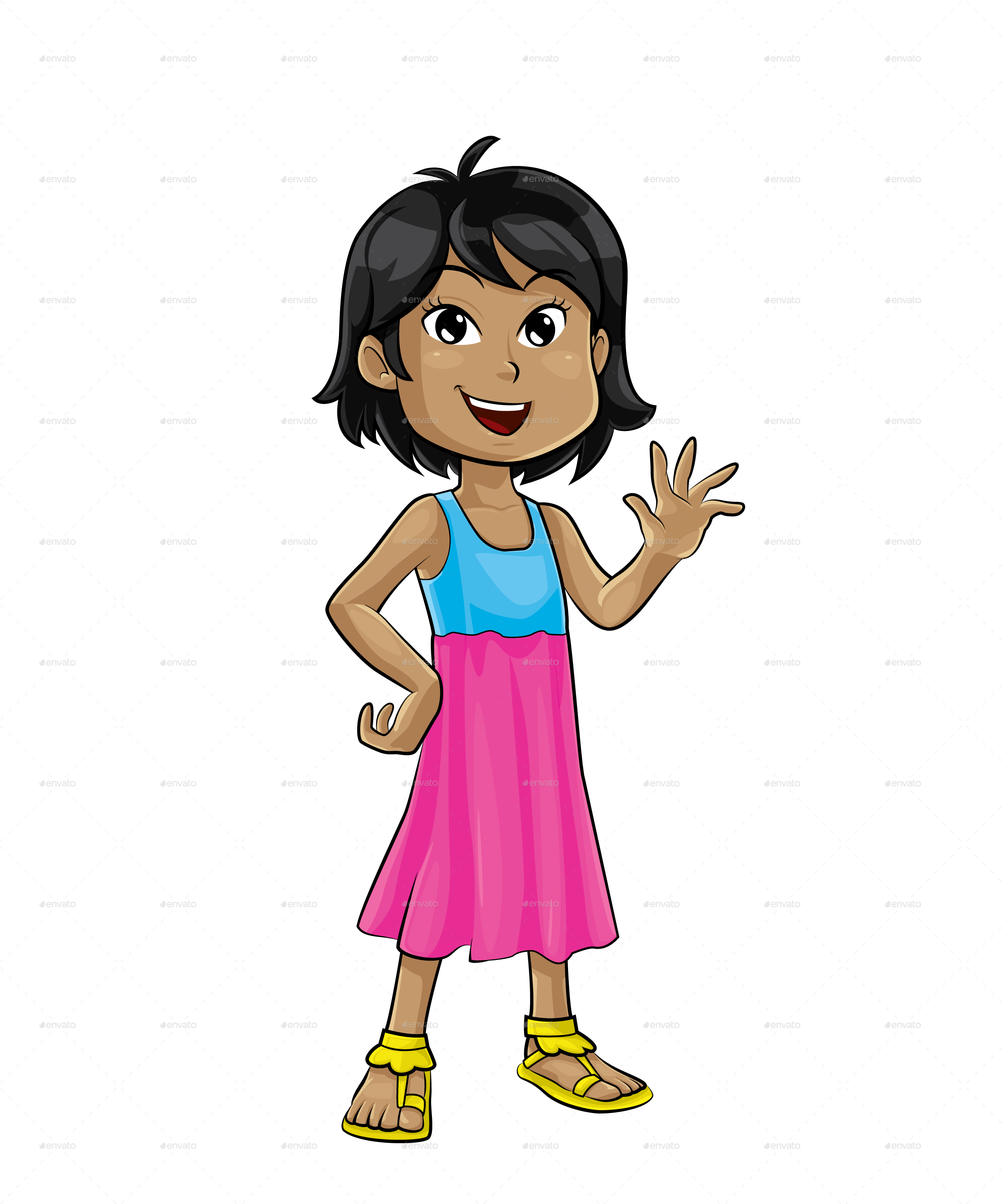 And Girl Img/young Girl Img/6young-girl - Cartoon Clipart (2489x2990), Png Download