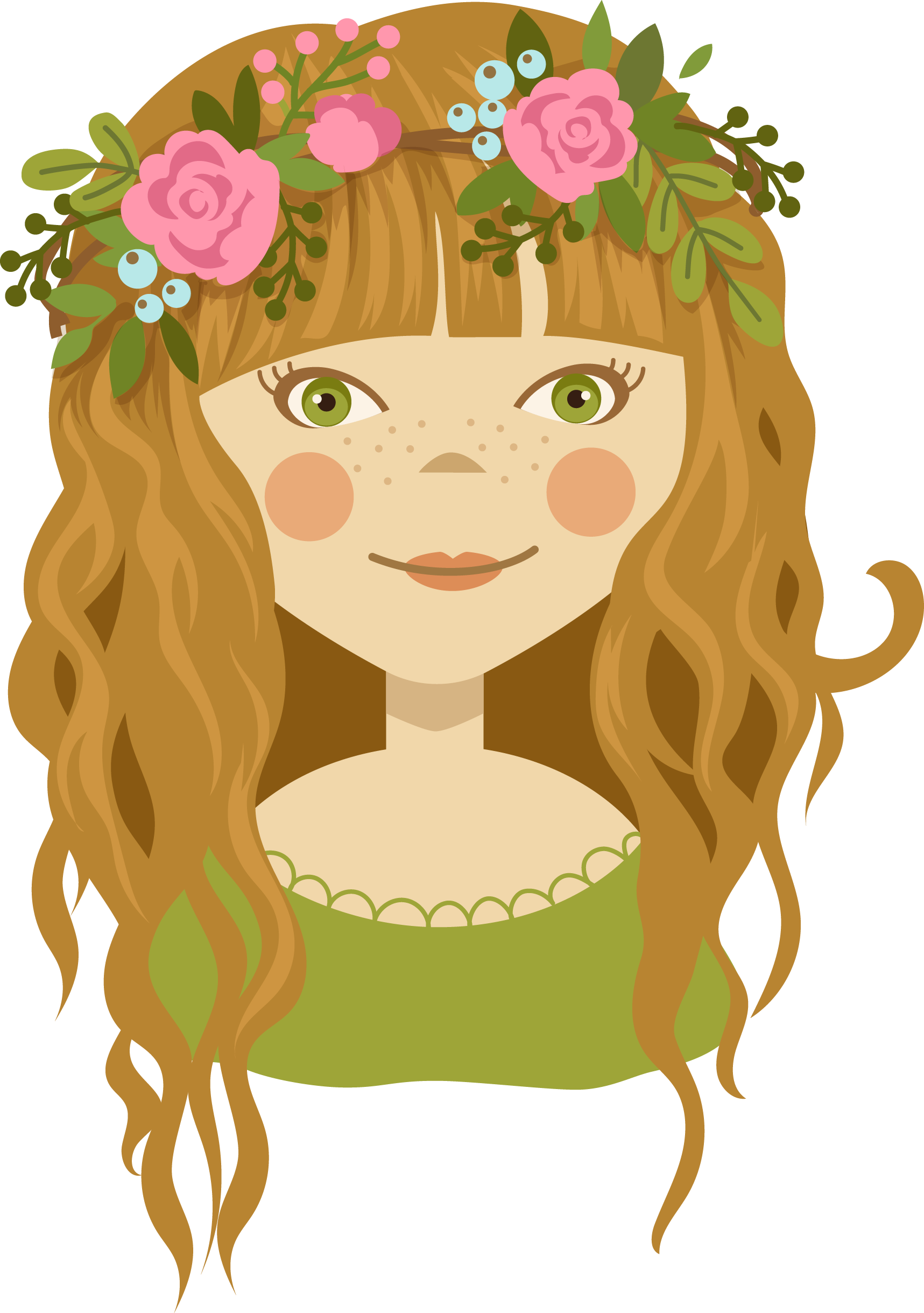 Crown Drawing Little Girl - Wreath Flower Crown Illustration Clipart (1717x2439), Png Download