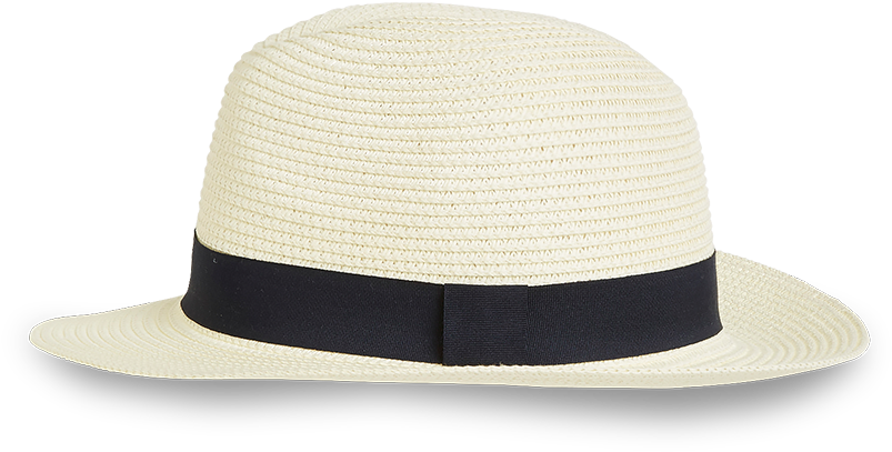 Straw Hat White - Fedora Clipart (803x407), Png Download