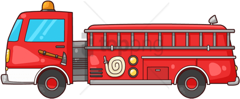 Free Png Download Cartoon Fire Truck Png Images Background - Fire Engine Clipart Transparent Png (850x372), Png Download