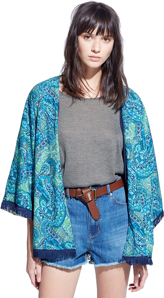Girls Blue Shrug - Paisley Clipart (1000x1000), Png Download