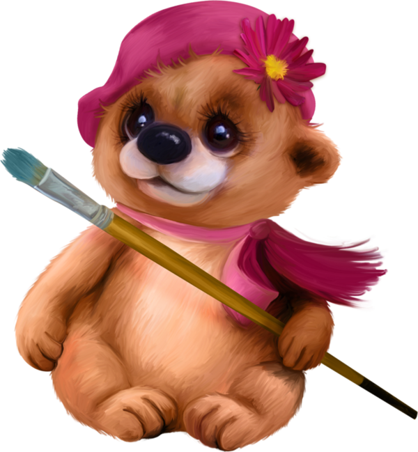 Tigger, Cute Cartoon Animals, Cartoon Art, Cute Teddy - Vos Pinceau Gif Clipart (600x649), Png Download