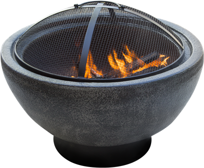 Glow Marla Clay Fire Pit With Mesh Lid - Flame Clipart (800x800), Png Download
