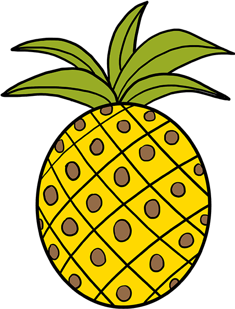Top Drawing Pineapple - Easy Drawing Clipart (680x678), Png Download
