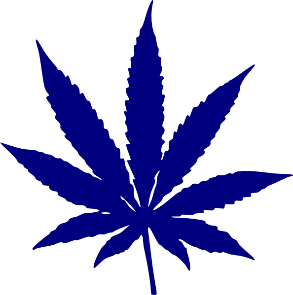 Blue Leaf Svg Clip Arts 594 X 599 Px - Marijuana Black And White - Png Download (594x599), Png Download
