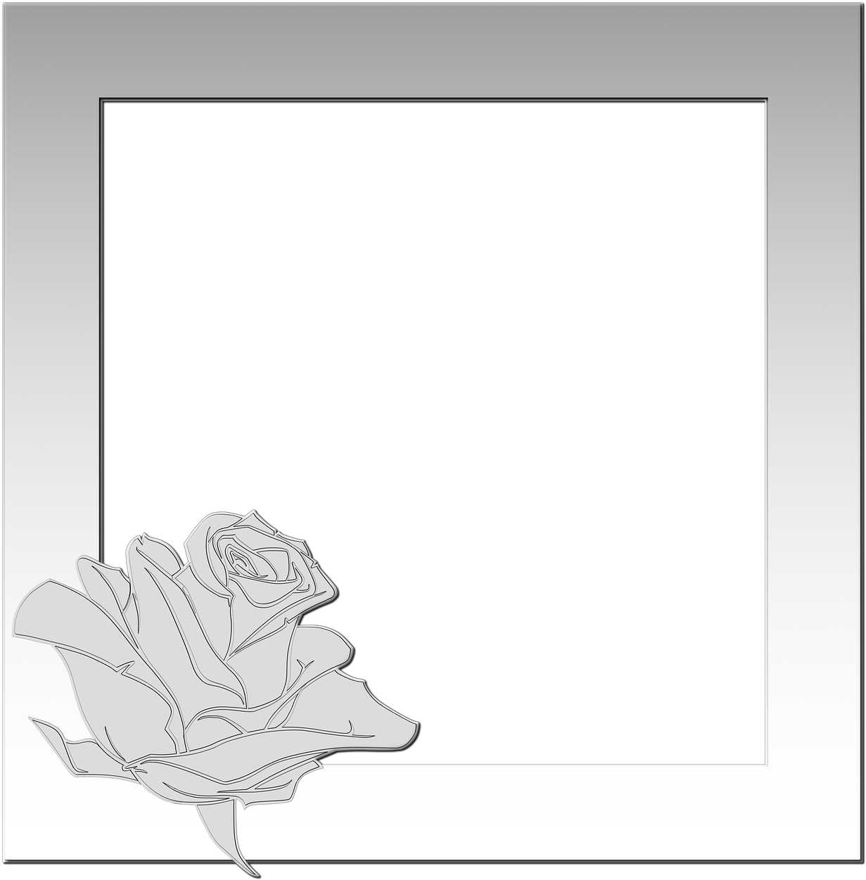 Photo Frame Photo Album Silver Png Image - Floral Design Clipart (1280x1280), Png Download