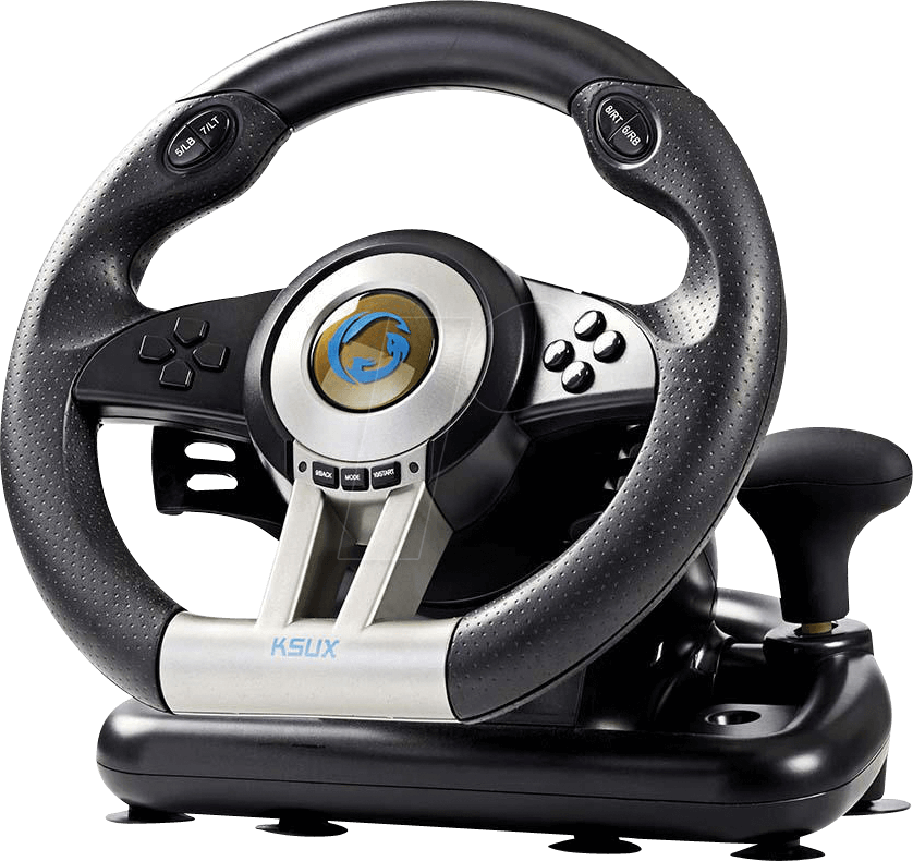 Gaming Steering Wheel, Manual Shifter Option, Foot - Steering Wheel Clipart (838x790), Png Download