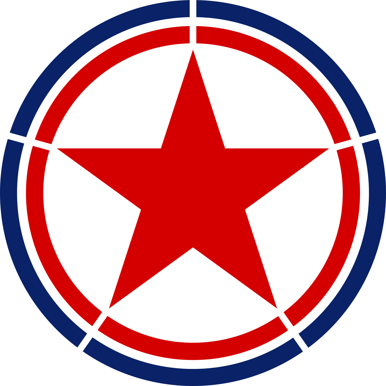 Roundel Of North Korea - Blue Red And White Star Flag Clipart (1600x1600), Png Download
