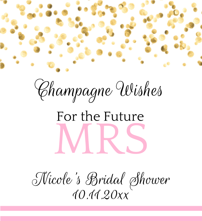 Wedding Champagne Label - Transparent Background Gold Confetti Png Clipart (692x758), Png Download