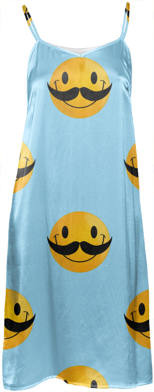 Slip Dress - Smiley Face With Mustache Clipart (400x821), Png Download