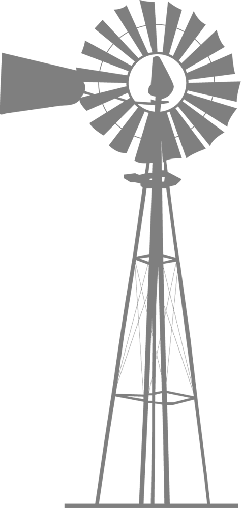 Farm Windmill Silhouette Clipart (476x1000), Png Download